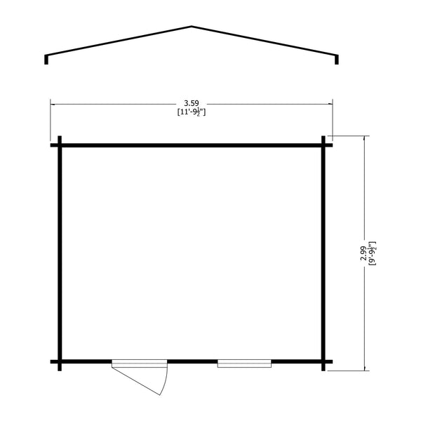 Shire 12x10 bucknells log cabin 28mm Cladding - Best Shed