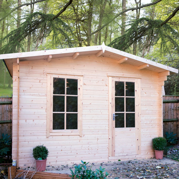 Shire 12x10 bucknells log cabin 28mm Cladding - Best Shed