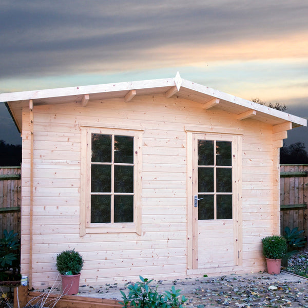 Shire 10x10 bucknells log cabin 28mm Cladding - Best Shed