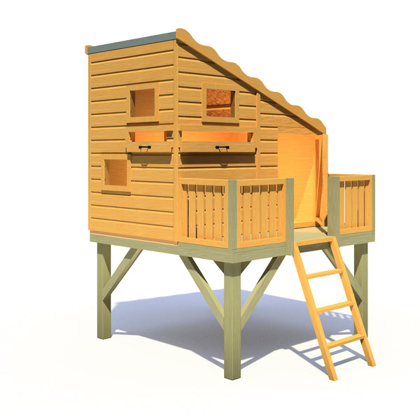 Shire Command Post on Platform 6x4 Childrens Playhouse with 12mm Shiplap cladding - Best Shed