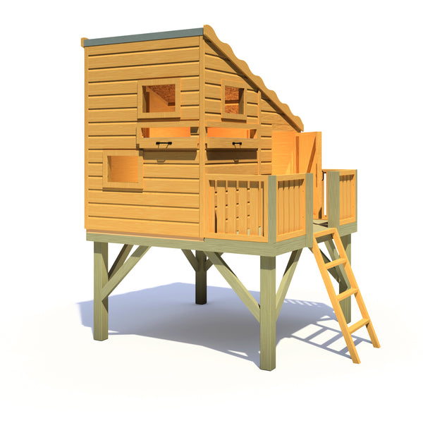 Shire Command Post on Platform 6x4 Childrens Playhouse with 12mm Shiplap cladding - Best Shed