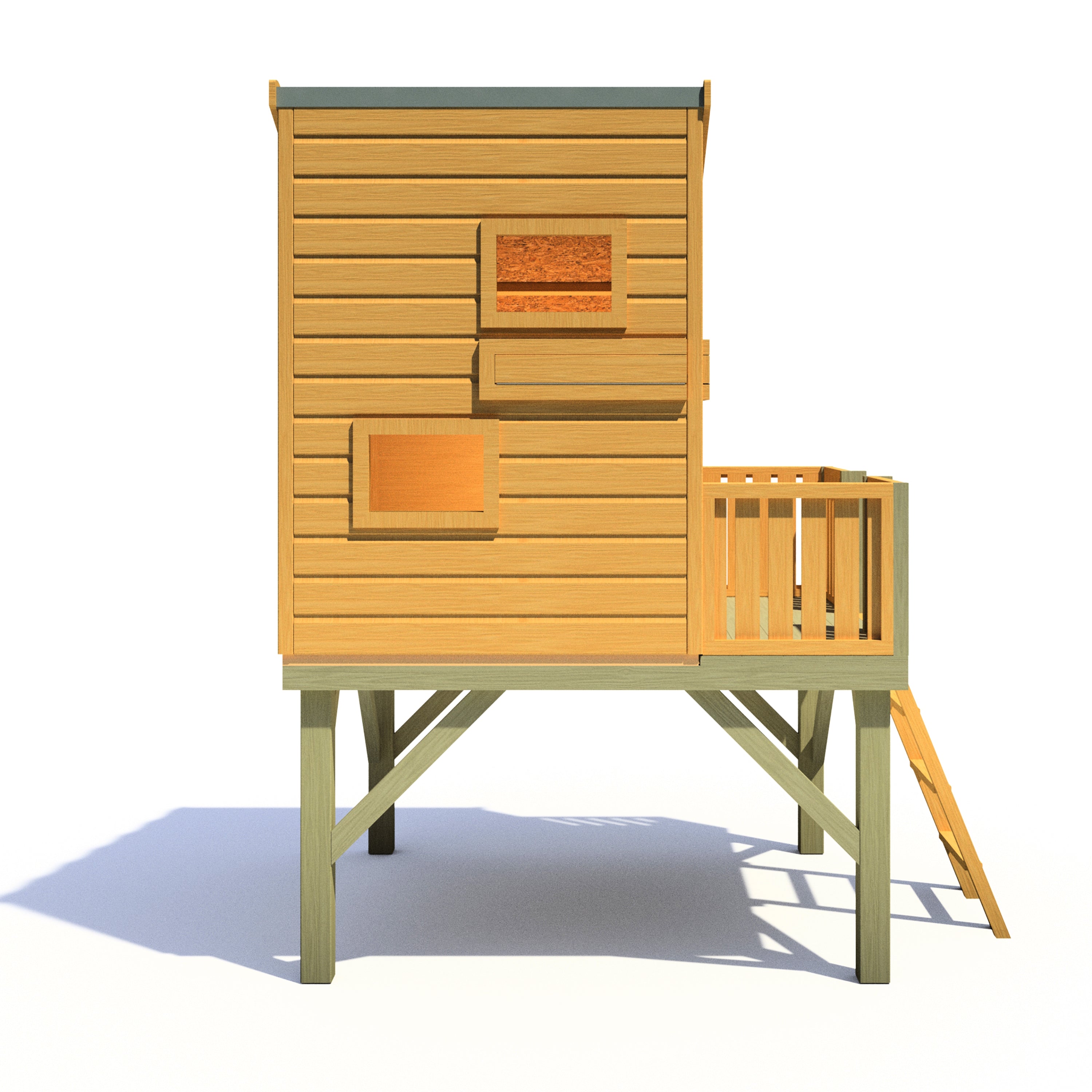 Shire Command Post on Platform 6x4 Childrens Playhouse with 12mm Shiplap cladding - Best Shed