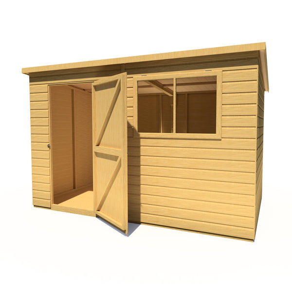 Caldey Single door 10x6 style D 12mm Shiplap Garden Shed