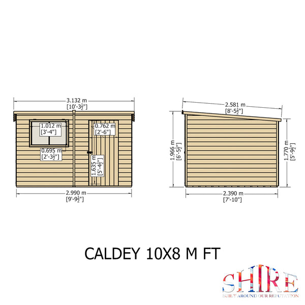 Caldey Single Door 10x8 Style C 12mm Shiplap Garden Shed