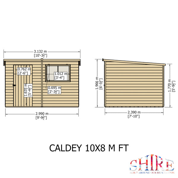 Caldey Single Door 10x8 style D 12mm Shiplap Garden Shed
