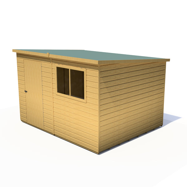 Caldey Single Door 10x8 style D 12mm Shiplap Garden Shed