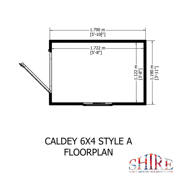 Caldey Single Door 6x4 style A 12mm Shiplap Garden Shed