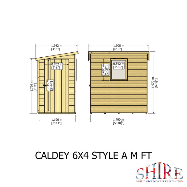 Caldey Single Door 6x4 style A 12mm Shiplap Garden Shed