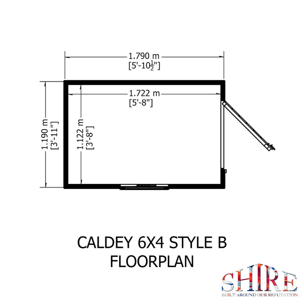 Caldey Single door 6x4 style B 12mm Shiplap Garden Shed