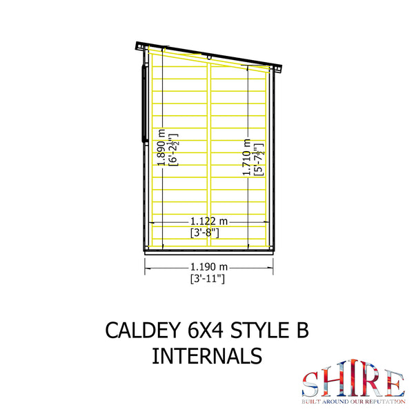 Caldey Single door 6x4 style B 12mm Shiplap Garden Shed