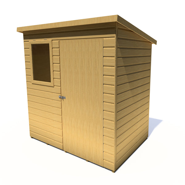 Caldey Single door 6x4 style C 12mm Shiplap  Garden Shed