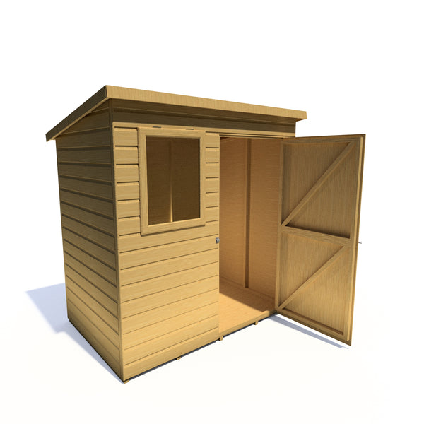 Caldey Single door 6x4 style C 12mm Shiplap  Garden Shed