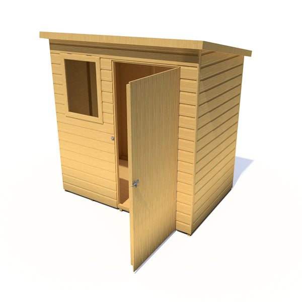 Caldey Single door 6x4 style C 12mm Shiplap  Garden Shed