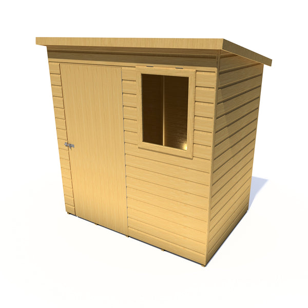 Caldey Single door 6x4 style D 12mm Shiplap  Garden Shed