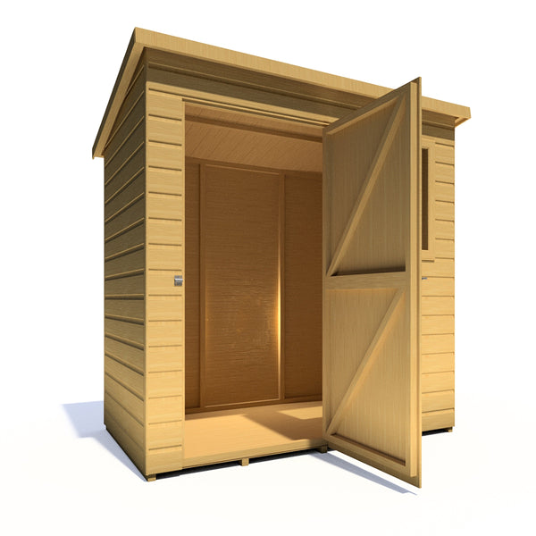 Caldey Single door 6x4 style D 12mm Shiplap  Garden Shed