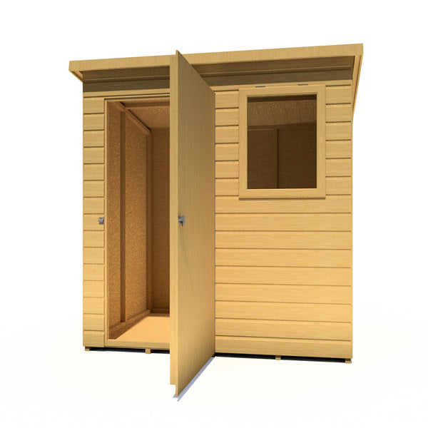 Caldey Single door 6x4 style D 12mm Shiplap  Garden Shed