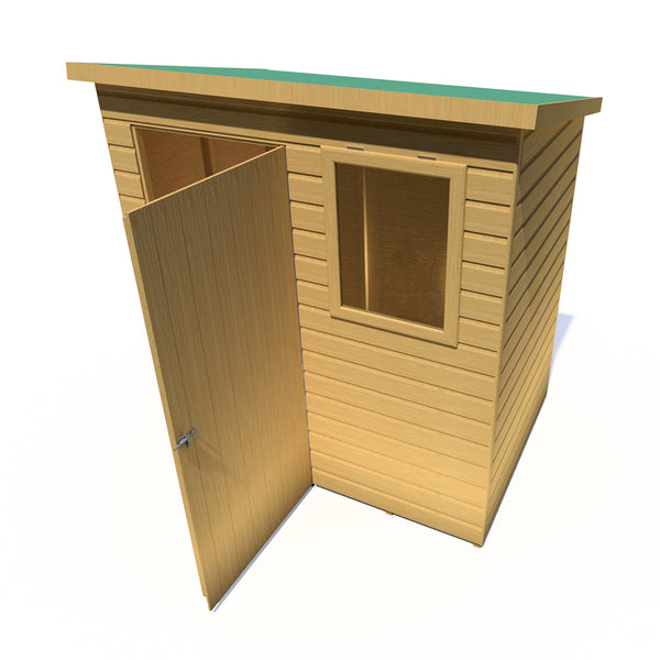 Caldey Single door 6x4 style D 12mm Shiplap  Garden Shed