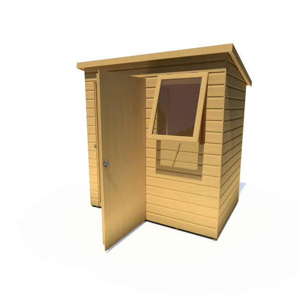 Caldey Single door 6x4 style D 12mm Shiplap  Garden Shed