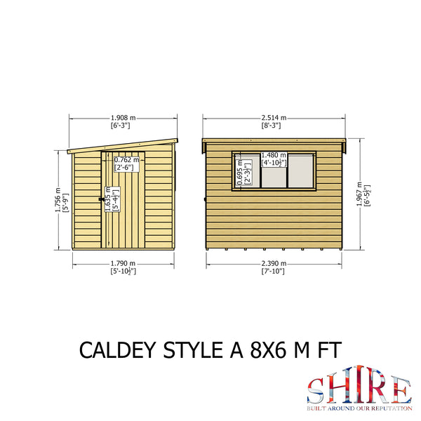 Caldey Single door 8x6 style A 12mm Shiplap Garden Shed