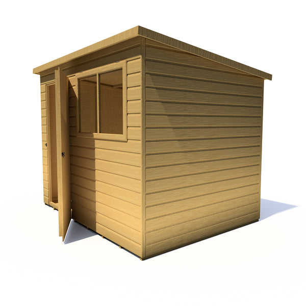 Caldey Single Door 8x6  style D 12mm Shiplap Garden Shed