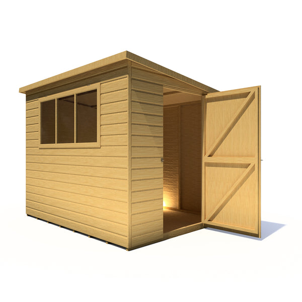 Caldey Single Door 8x6 style B 12mm Shiplap Garden Shed