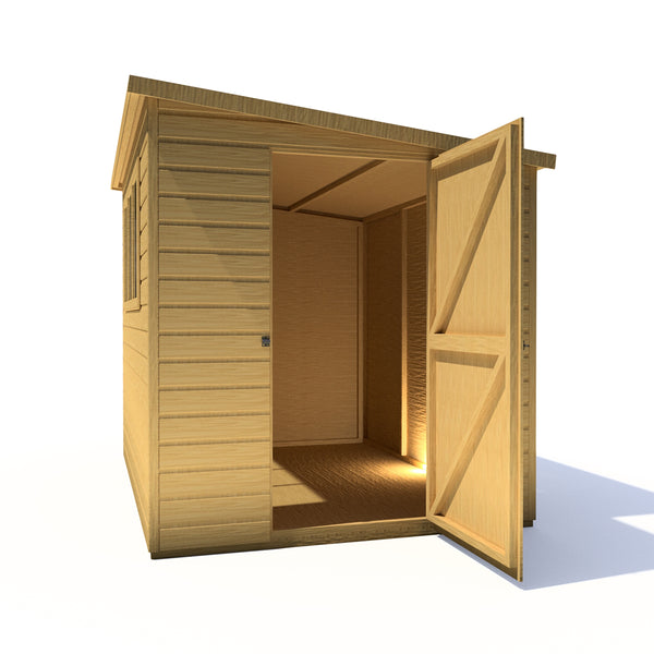 Caldey Single Door 8x6 style B 12mm Shiplap Garden Shed