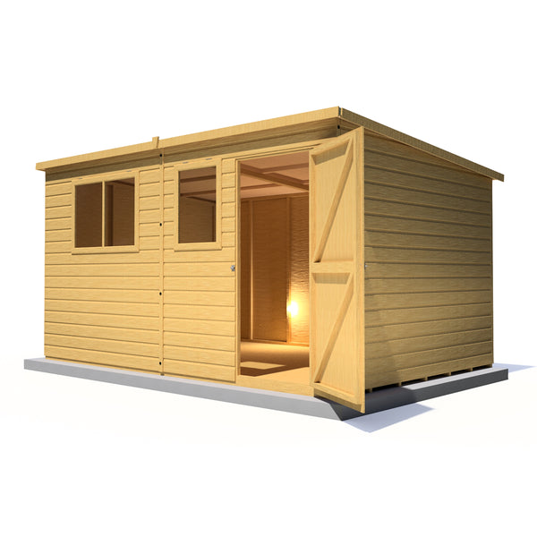 Caldey single door 12x8 Style C 12mm Shiplap Garden Shed