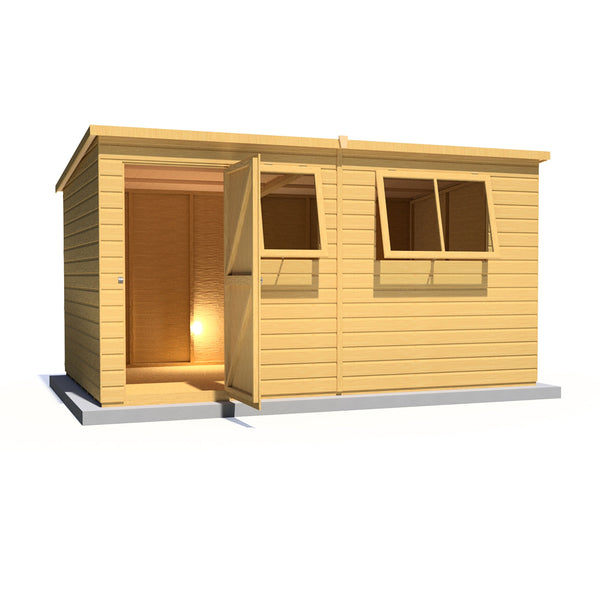 Caldey 12x8 single door style D Garden Shed 12mm Shiplap