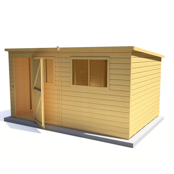 Caldey 12x8 single door style D Garden Shed 12mm Shiplap