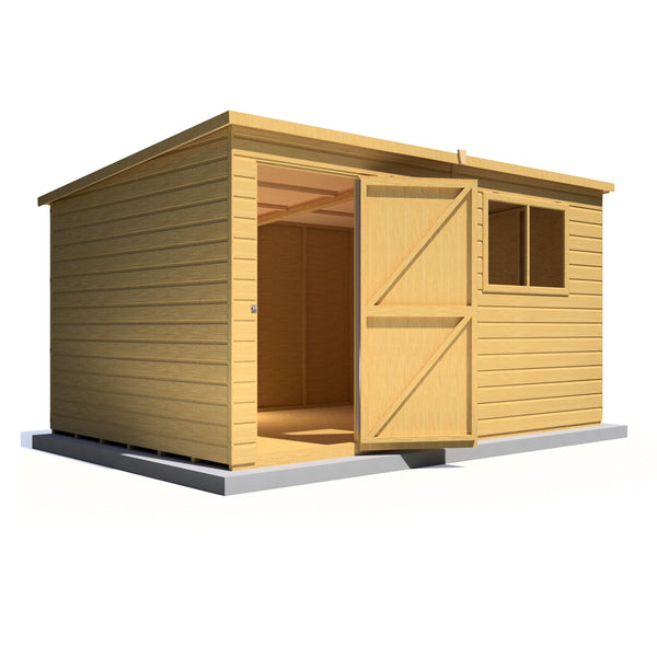 Caldey 12x8 single door style D Garden Shed 12mm Shiplap