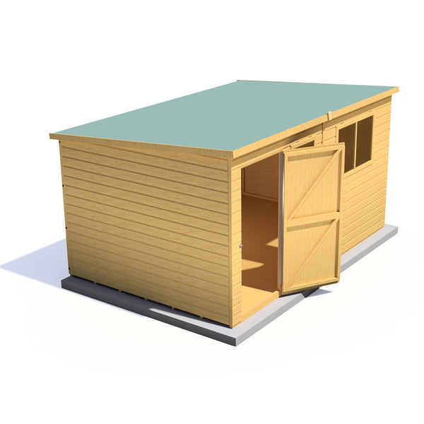 Caldey 12x8 single door style D Garden Shed 12mm Shiplap