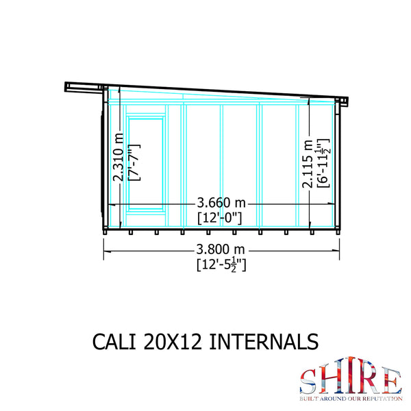 20x12 insulated Garden Studio Office Pent Roof - Best Shed