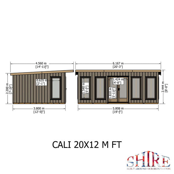 20x12 insulated Garden Studio Office Pent Roof - Best Shed