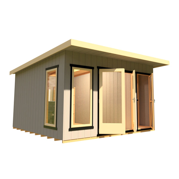 12x12 insulated Garden Studio Office and Store Pent Roof - Best Shed