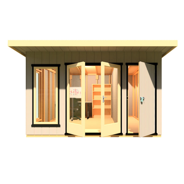 12x12 insulated Garden Studio Office and Store Pent Roof - Best Shed