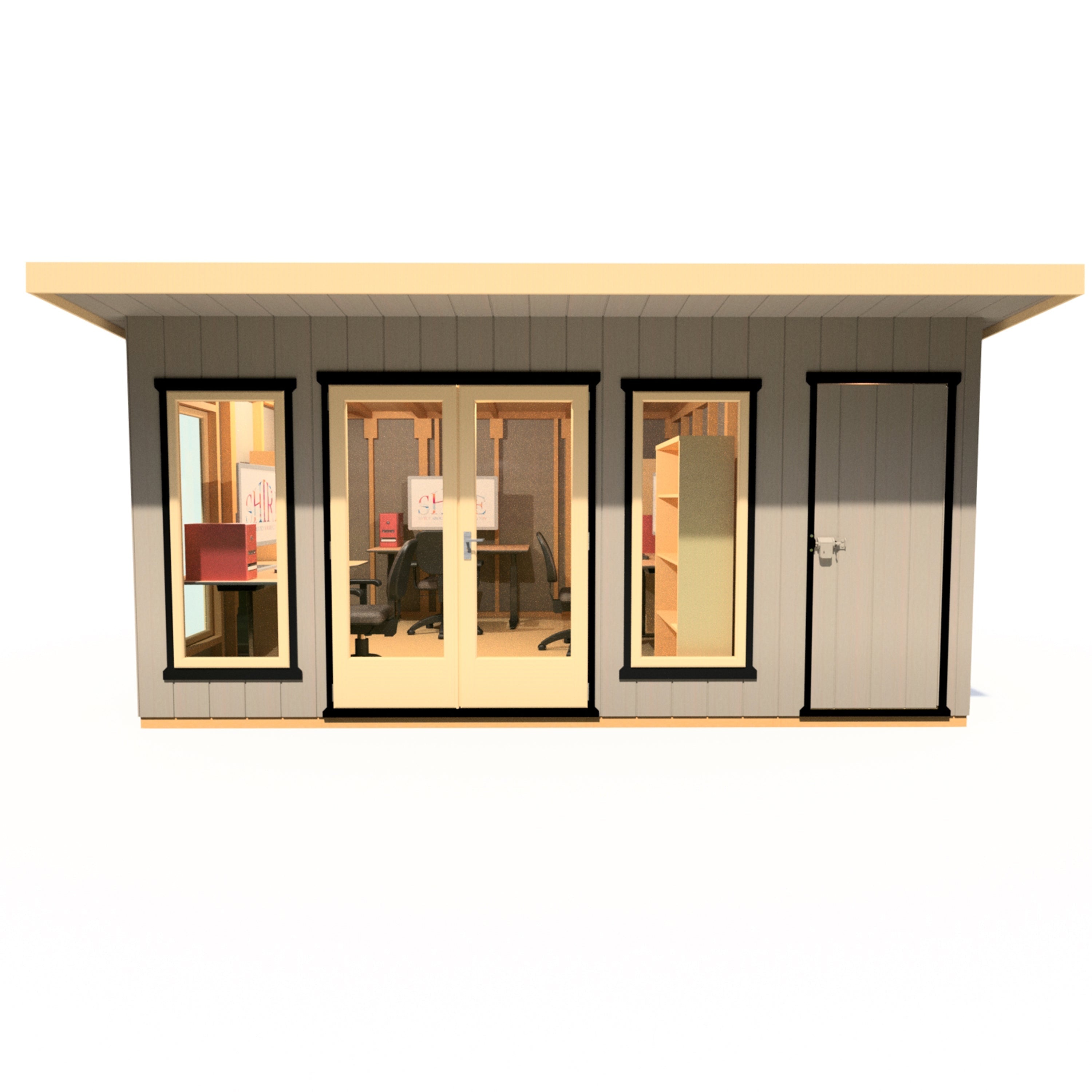 16x12 insulated Garden Studio Office and Store Pent Roof - Best Shed