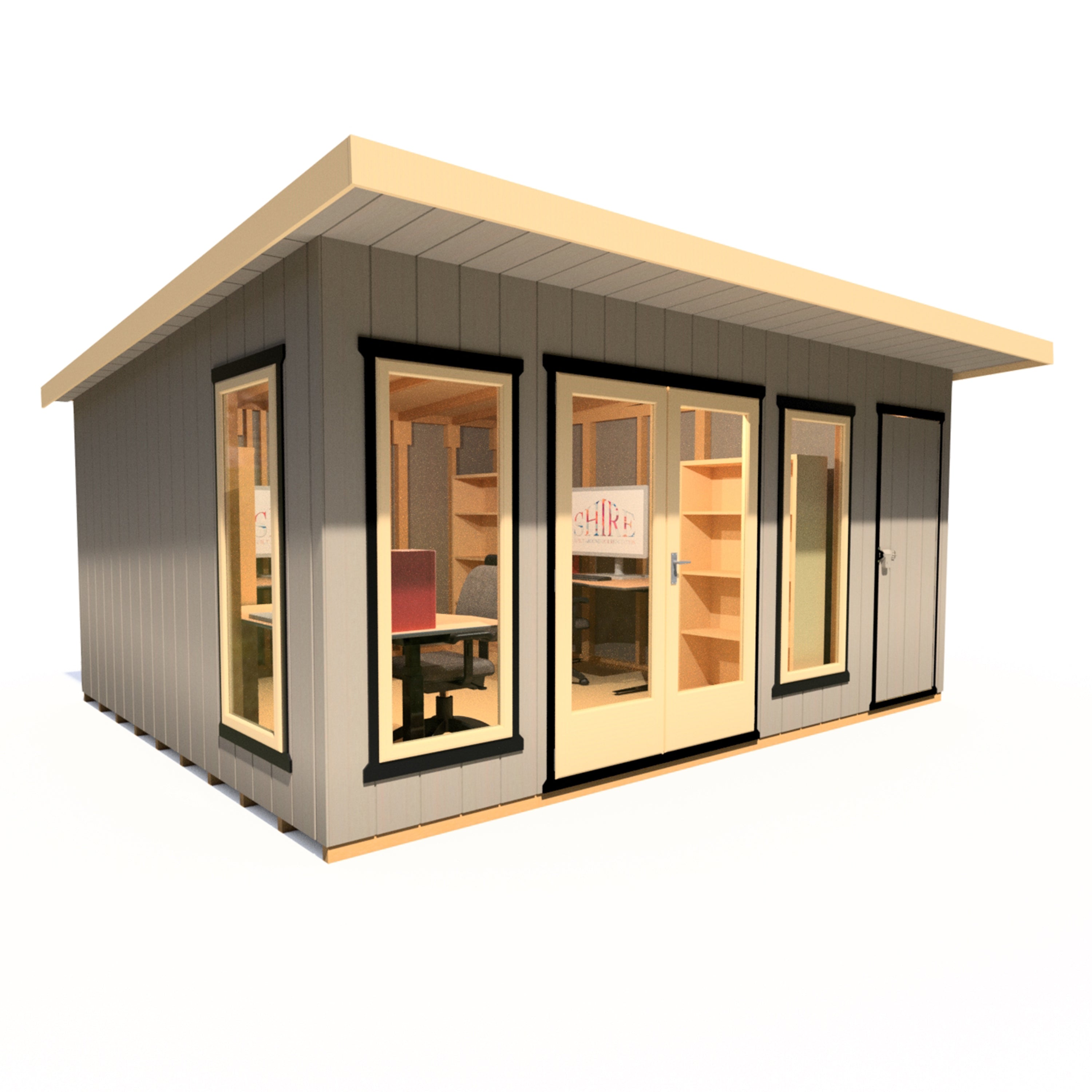 16x12 insulated Garden Studio Office and Store Pent Roof - Best Shed