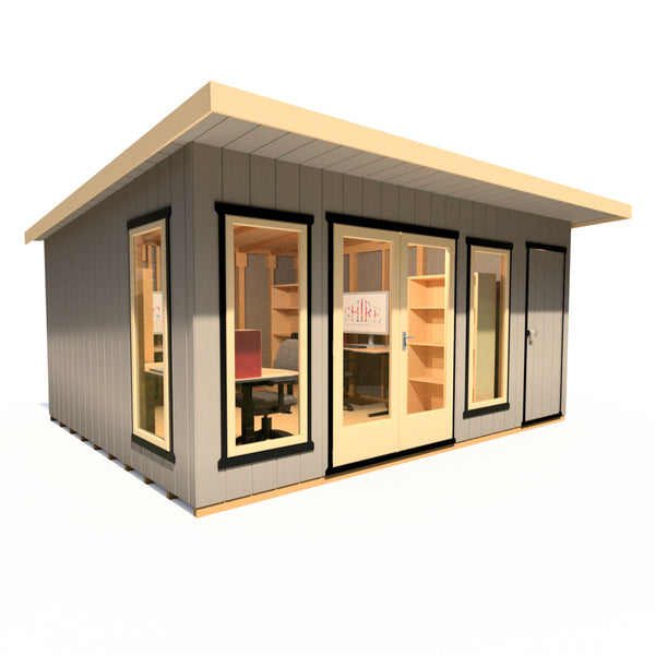 16x12 insulated Garden Studio Office and Store Pent Roof - Best Shed