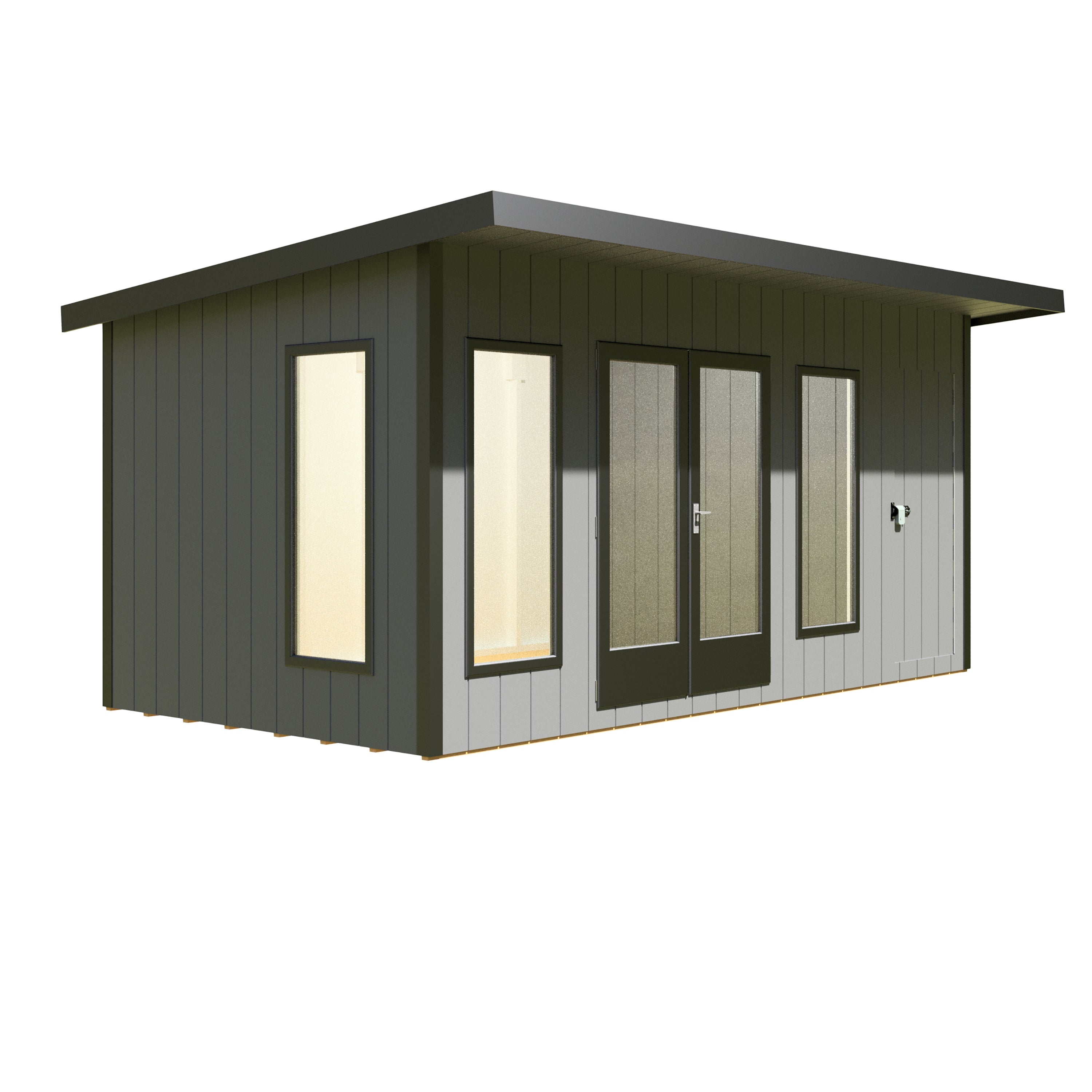 16x8 insulated Garden Studio Office and Store Pent Roof - Best Shed