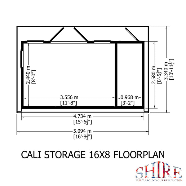 16x8 insulated Garden Studio Office and Store Pent Roof - Best Shed