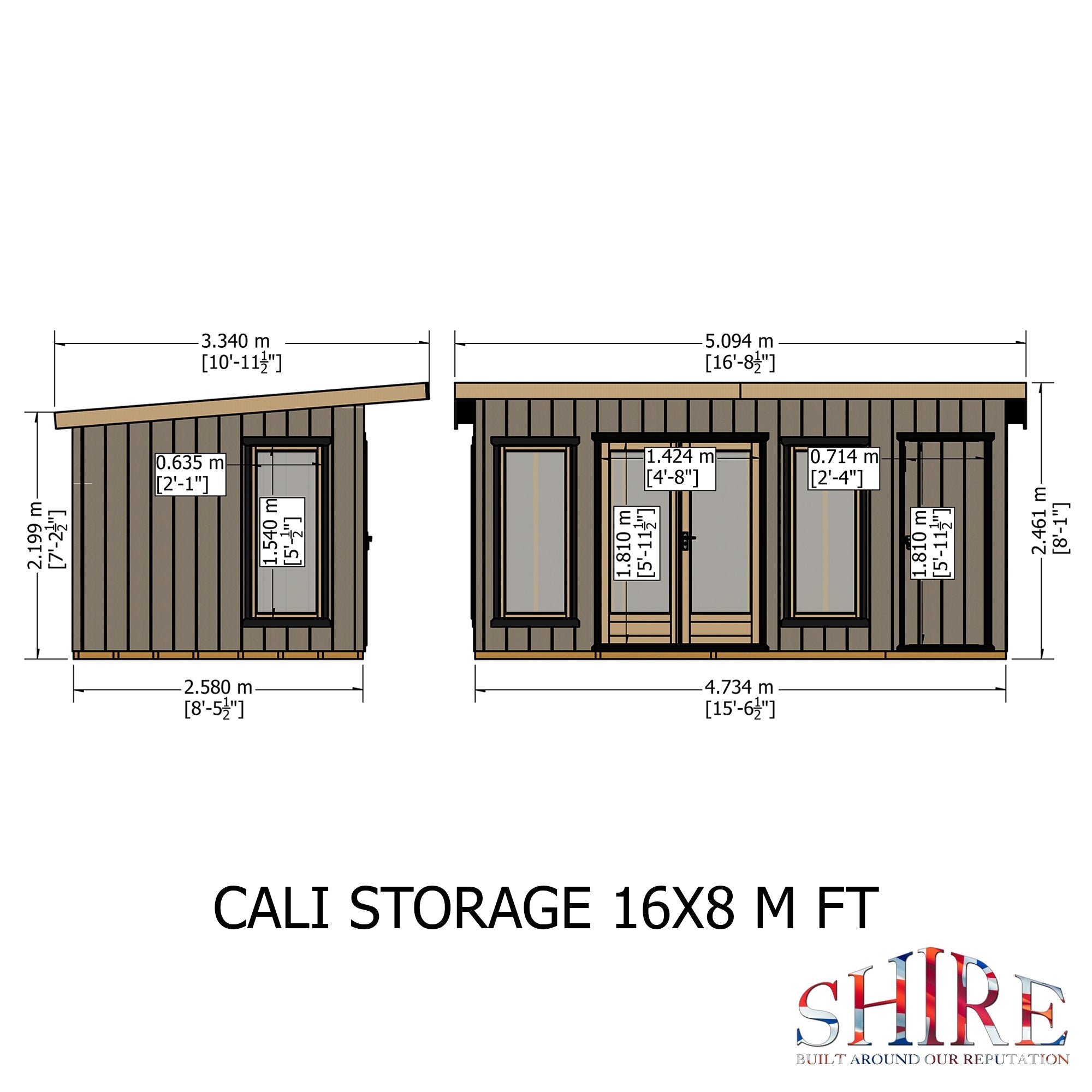 16x8 insulated Garden Studio Office and Store Pent Roof - Best Shed