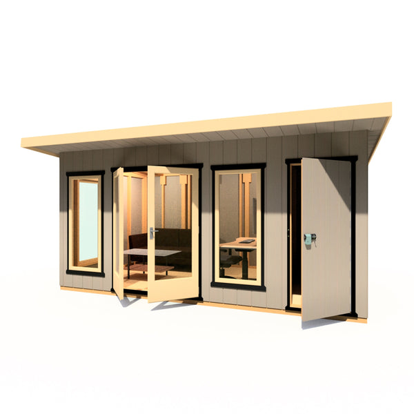 16x8 insulated Garden Studio Office and Store Pent Roof - Best Shed