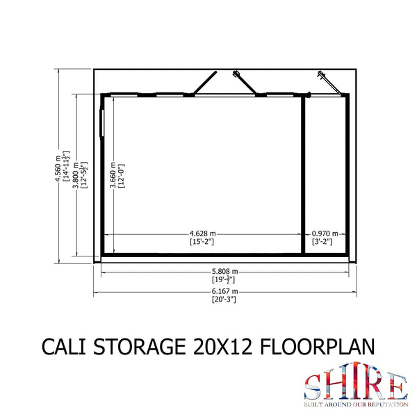 20x12 insulated Garden Studio Office and Store Pent Roof - Best Shed