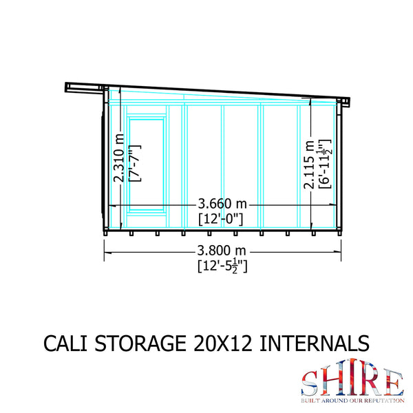 20x12 insulated Garden Studio Office and Store Pent Roof - Best Shed