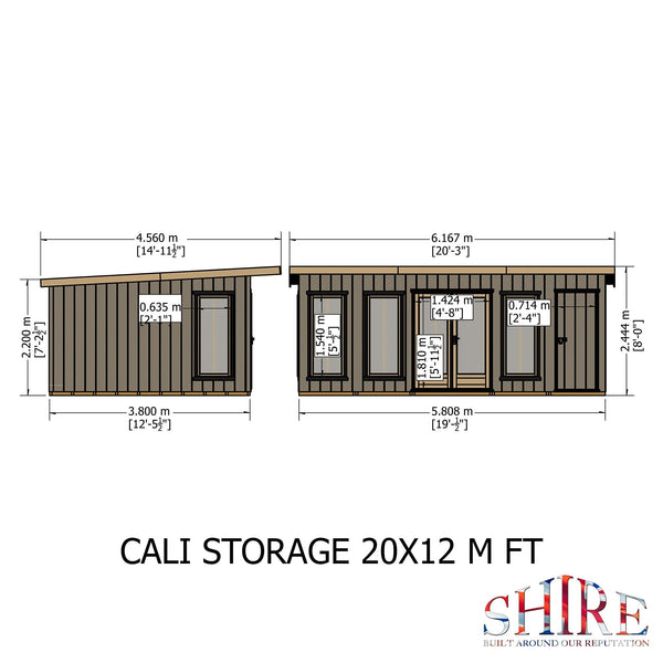 20x12 insulated Garden Studio Office and Store Pent Roof - Best Shed