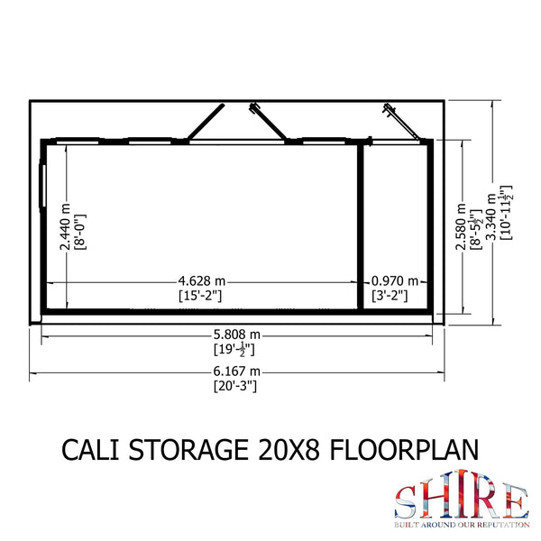 20x8 insulated Garden Studio Office and Store Pent Roof - Best Shed