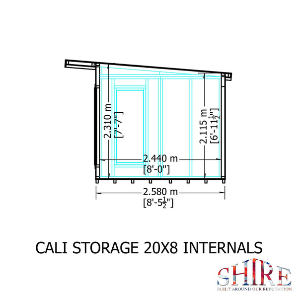 20x8 insulated Garden Studio Office and Store Pent Roof - Best Shed