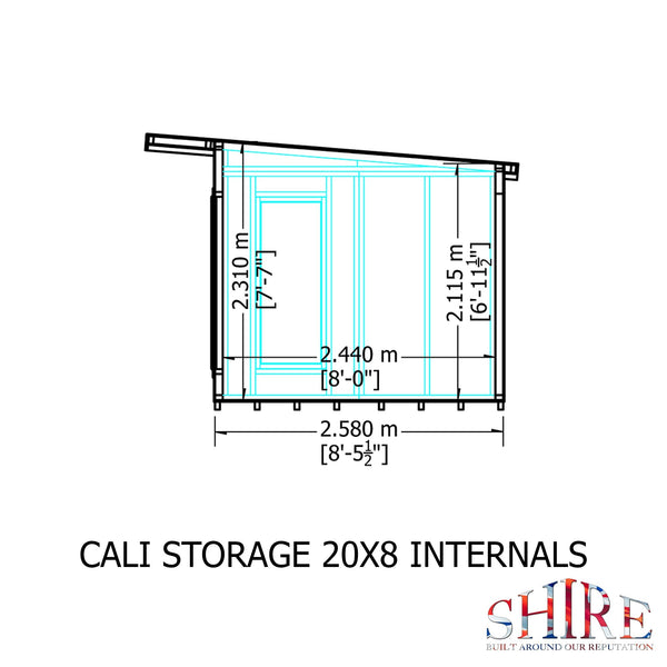 20x8 insulated Garden Studio Office and Store Pent Roof - Best Shed