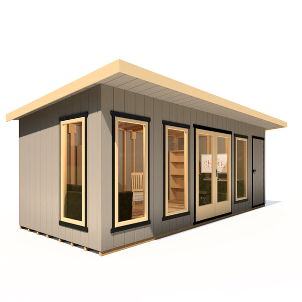 20x8 insulated Garden Studio Office and Store Pent Roof - Best Shed