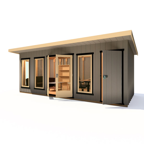 20x8 insulated Garden Studio Office and Store Pent Roof - Best Shed